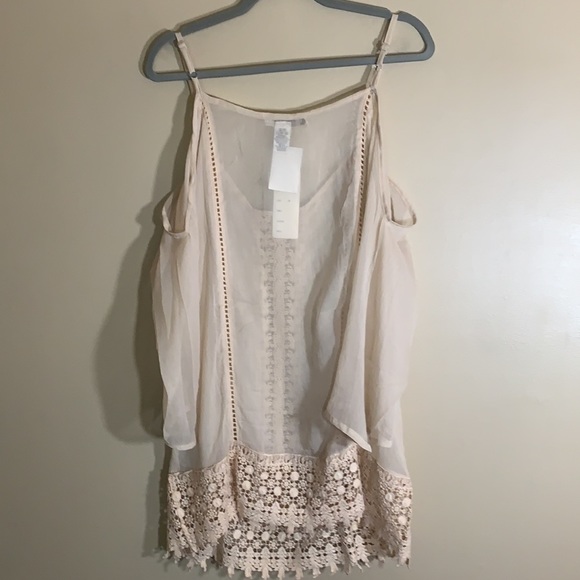 Cute Options Sheer Beige Top NWT - Picture 7 of 7